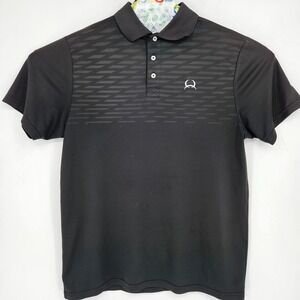 Cinch Shirt Mens Large Polo Short Sleeve Casual Preppy Western Geometric Black